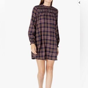 Goodthreads  Twill Smocked Yoke Woven Swing Dress Plaid M